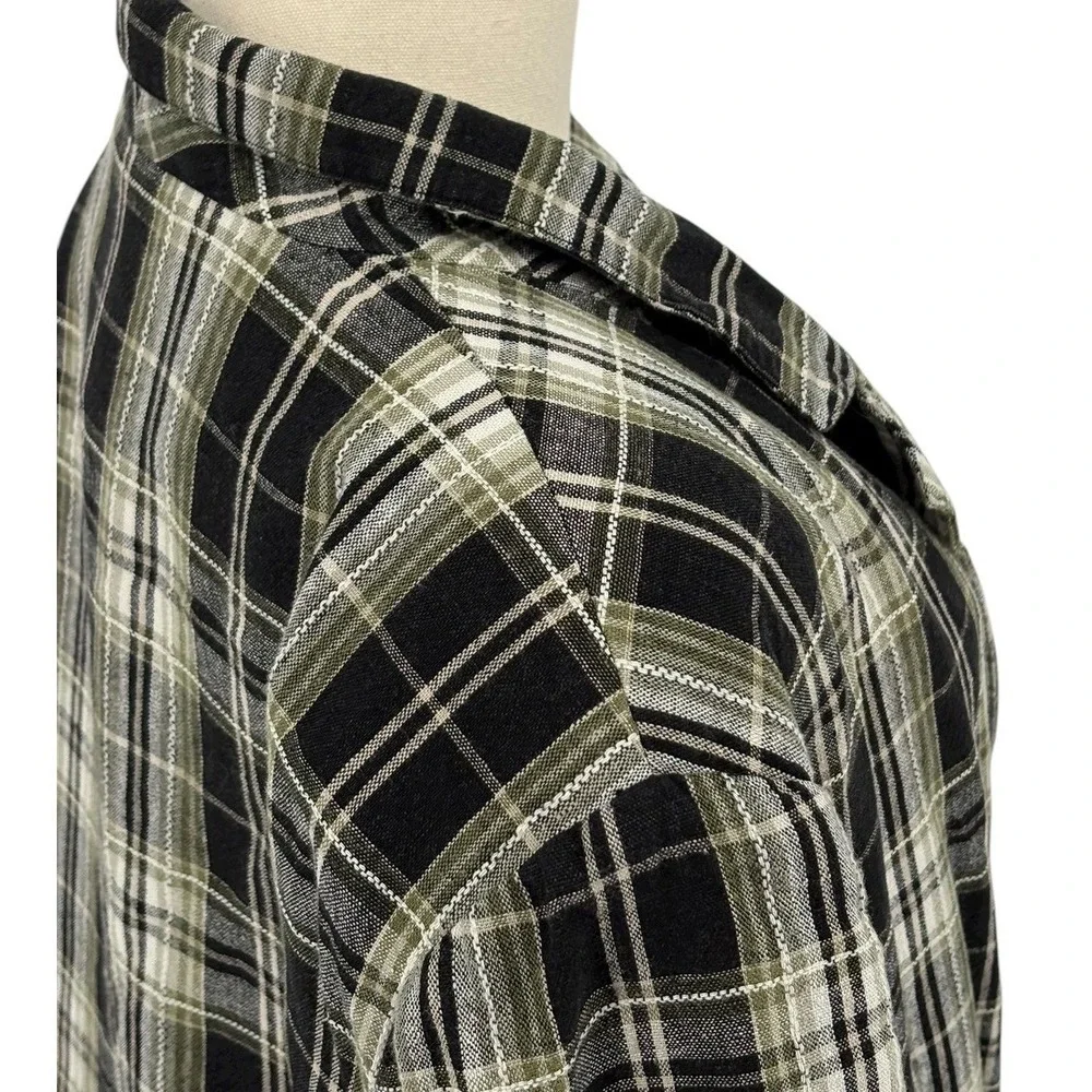 Requirements Woman‎ Plaid Blazer Jacket Size 22W Linen Blend